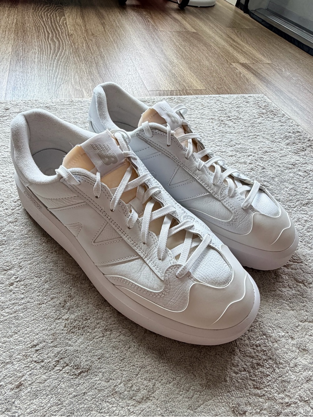 New Balance CT302 White Leather Platform Sneakers 14